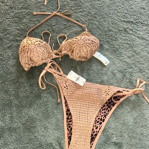 Crochet Bikini Set in Tan